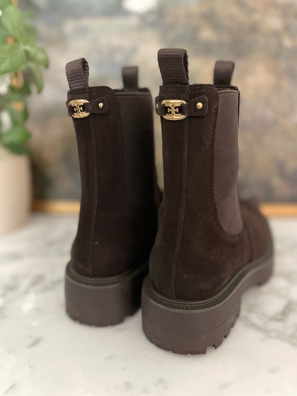 Sam Edelman Laguna Boots Size 8.5 Brown Suede Chelsea Boots - Picture 9 of 11
